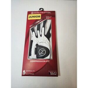 Junior Left Hand Golf Glove Zero Friction Compression Fit Performance White And